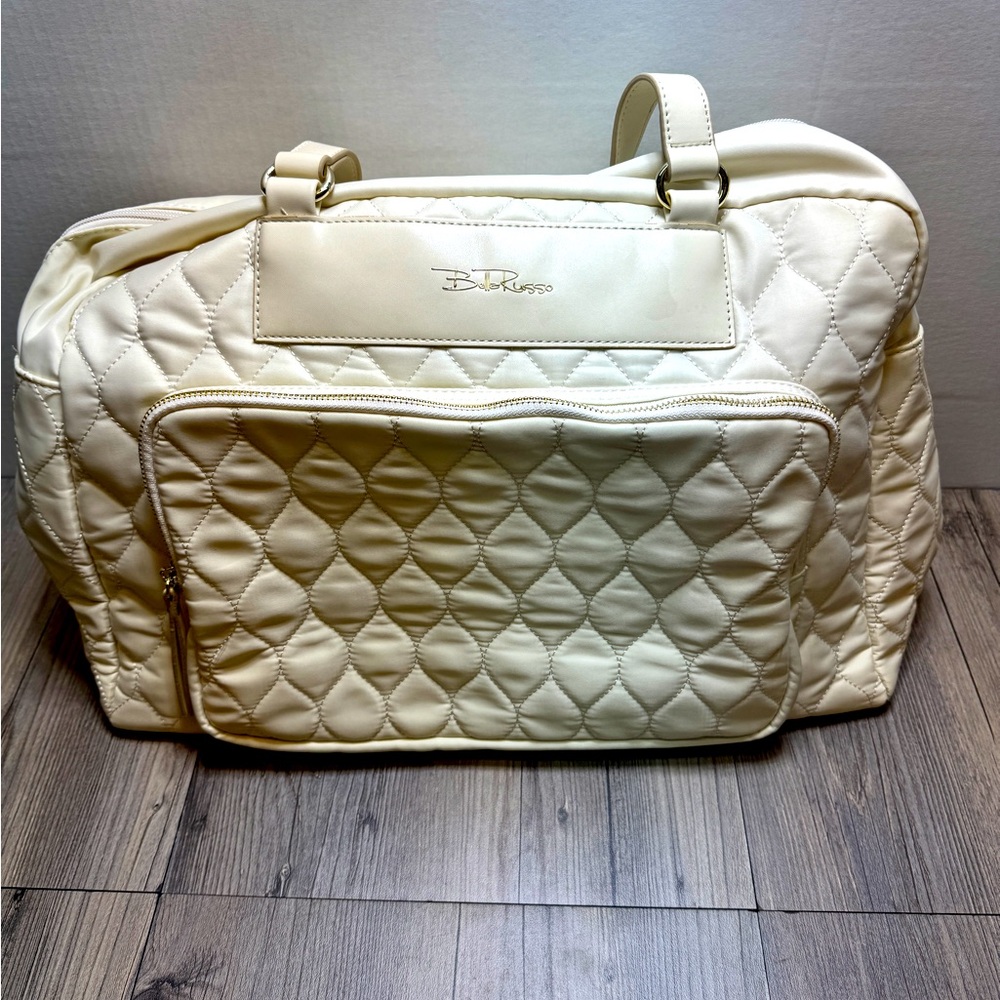 Bella Russo Large Weekender Duffle Bag Cream 17.7” X 13” New With Tag